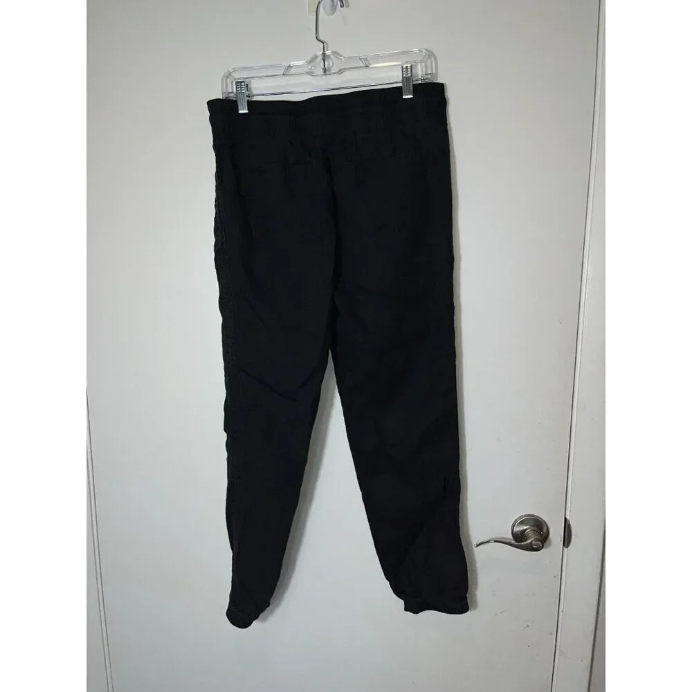ATHLETA Cabo Linen Black Joggers Pants Size 8 Black Womens